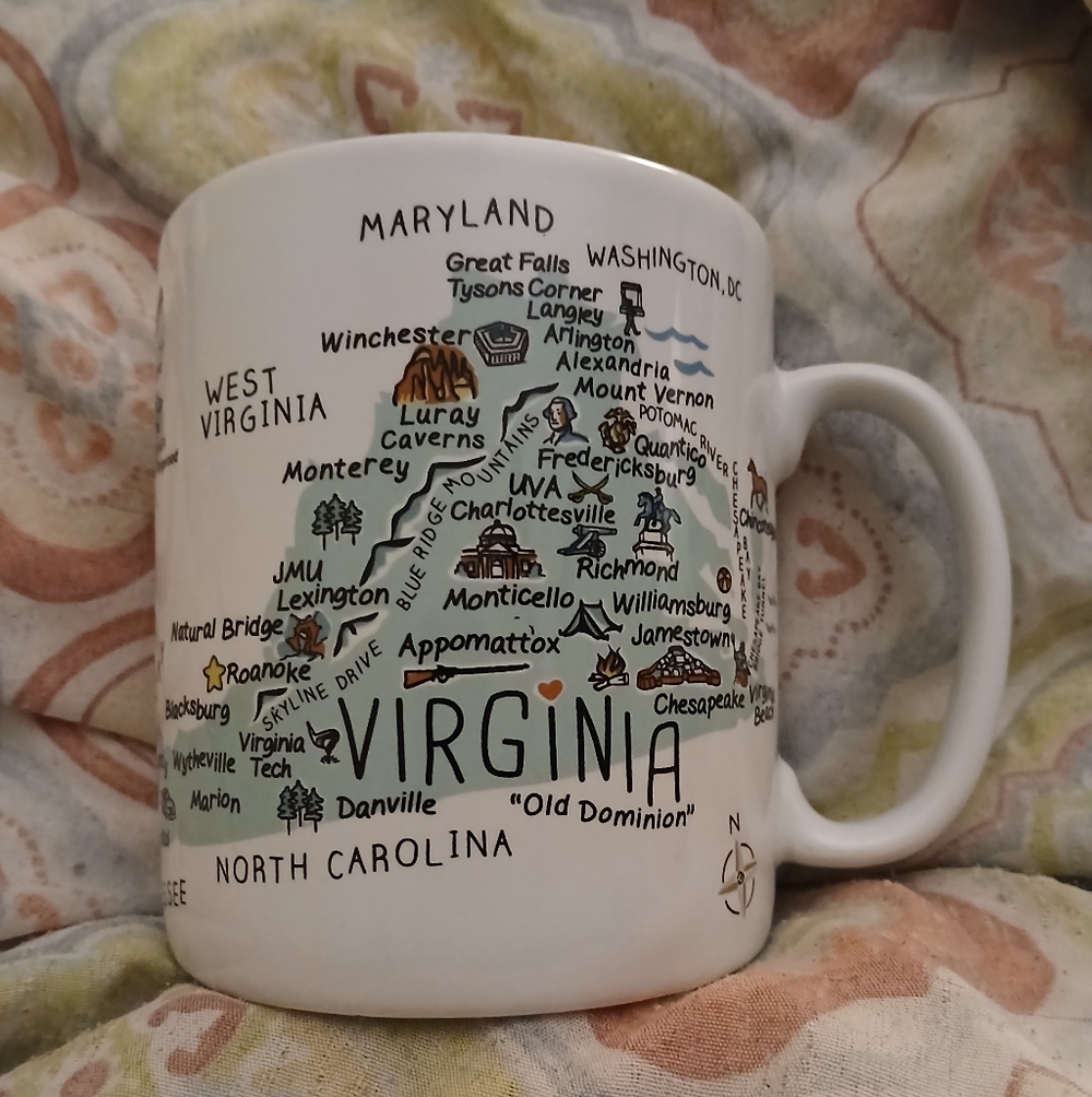 222 Fifth My Place "Virginia Map" 28 oz Mug (120925A)